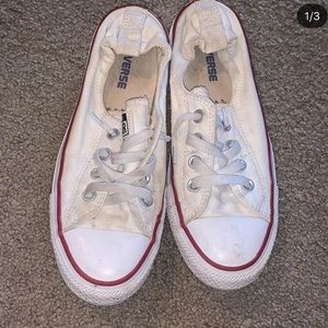White converse short top size 8